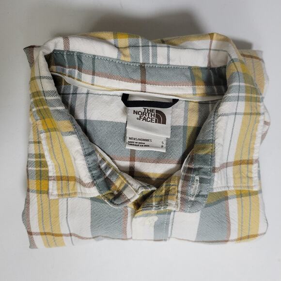 The North Face Hayden Pass Button Shirt Mens S Yellow Gray Plaid 100% Cotton - Picture 8 of 8